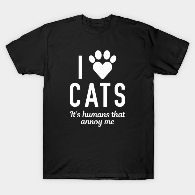 I Love Cats T-Shirt by LuckyFoxDesigns